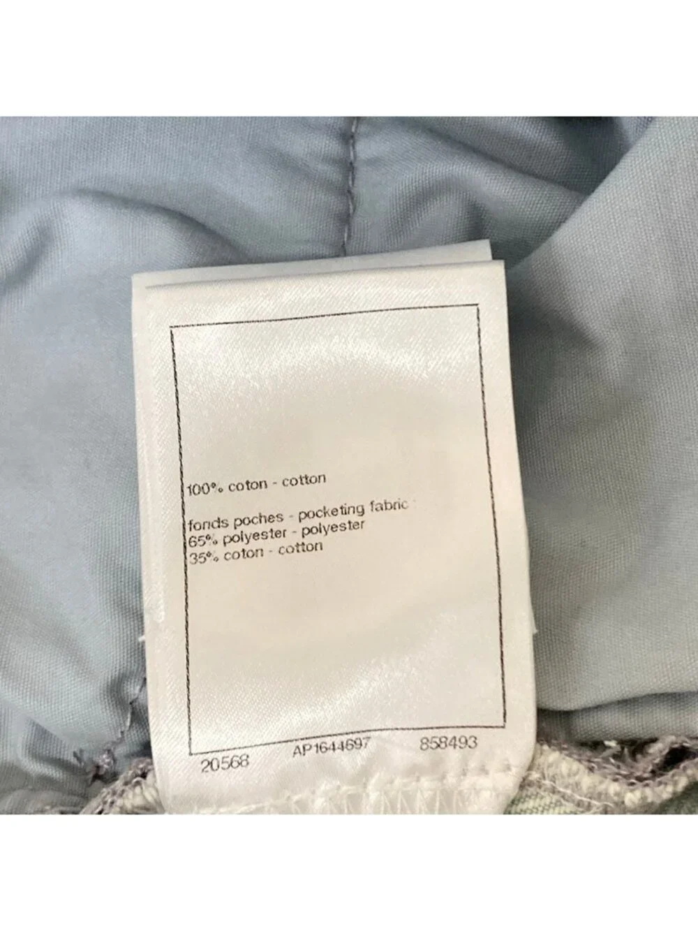 Chanel Jeans 34 S Light Blue Light Pink Wide Pants Gradient Cotton
